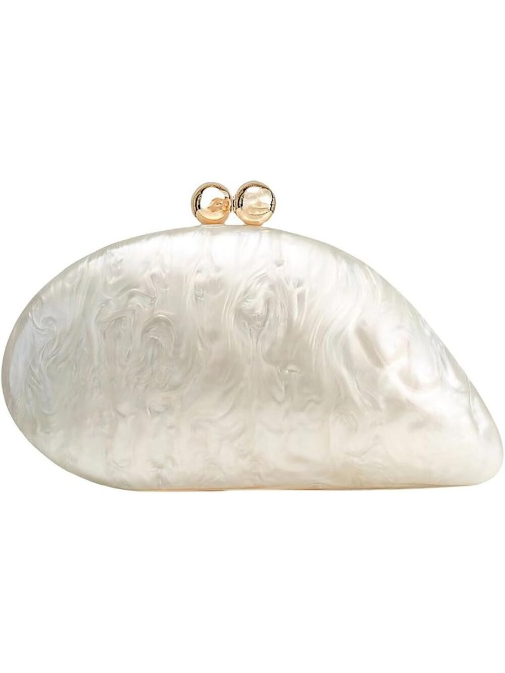 Women's Beige Print Acrylic Shell Clutch Purse Removable Shoulder Chain Bag
